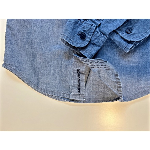 Lot of 3 Janie & Jack Boys' Button Down Shirts 4 5 Denim Plaid Long Sleeves - Picture 6 of 9